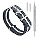 CIVO Watch Bands NATO Premium Ballistic Nylon Watch Strap Stainless Steel Buckle 18mm 20mm 22mm (Dark Grey/Ivory, 18mm)