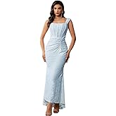 Elegant Lace Bodycon Fishtail Dress Wedding Guest Fishbone Shoulder Strap Ruched Midi Party Dress for Women