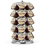 K Cup Holder,Oak Leaf Coffee Storage Spinning Carousel Organizer for Keurig K-Cups - 35 Pod, Electroplated ()