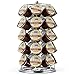 K Cup Holder,Oak Leaf Coffee Storage Spinning Carousel Organizer for Keurig K-Cups - 35 Pod, Electroplated