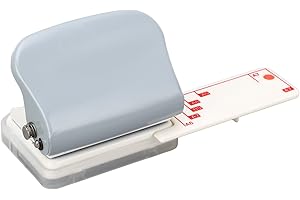 3 Hole Punch, Portable Handheld Paper Punch for A7 A4, with Positioning Post and Ruler, All Metal Body, 5 Sheet Capacity, 5.5