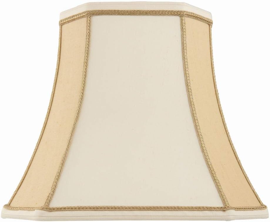 Tapered Table Lampshade Light Shade (18 Inch), Two Tone Cream Faux Silk Finish Amazon.co.uk