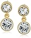 Kenneth Jay Lane 2 Drop Post Earring In Gold Crystal Drop Earrings