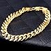 Cy trendy Men's 24K Gold Plated 6mm Cuban Curb Chain Link Bracelet 8'' Inch