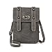 JBRBOOM Leather Smartphone Mini Shoulder Bag Crossbody Purse Cell Phone Pouch Wallet Grey