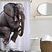 Polyerster Shower Curtain, Elephant Toilet, Size Width X Height / 72 X 80 Inches / W H 180 By 200 Cm Modern Design, Dries Quickly, Best And Suitable For Husband