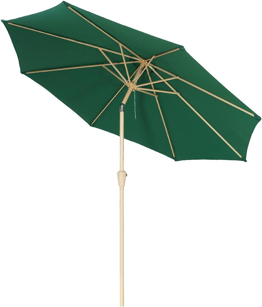 Amazon Com Balichun 9 Foot Patio Umbrella Outdoor Table Market Umbrellas With Push Button Tilt 8 Ribs Green Garden Outdoor