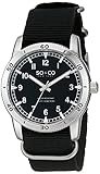 SO&CO New York Men's 5018A.2 Yacht Club Quartz Luminous and Markers Black Nylon Strap Watch