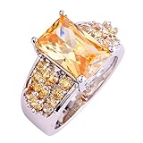 Psiroy Women's 925 Sterling Silver Created Morganite Filled Wedding Ring Band Size 9