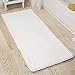 Bath Mat - 58x24-Inch Bathroom Runner with Non-Slip Backing - Absorbent High-Pile Chenille Memory Foam Bathroom Rug by Lavish Home (White)