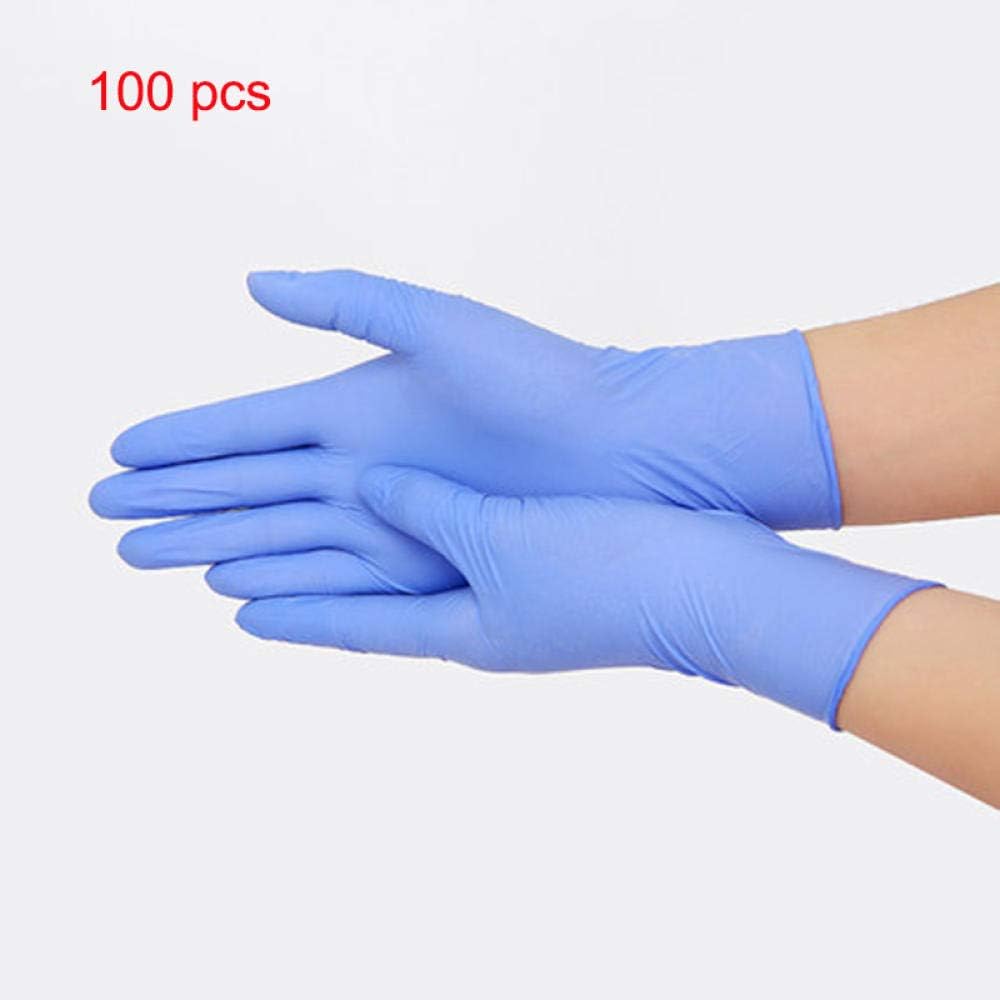 SZJY Vinyl Gloves 100 Pcs Disposable Gloves Latex Dishwashing/Garden/Kitchen/Medical Rubber Or Cleaner Gloves Universal Work Gloves-Blue_M