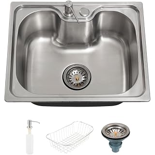 Pingoo.Casa, Cuba Para Cozinha Com Acessórios, 40x50x13 cm, Gourmet, Com Borracha Anti-ruído, Aço Inox Escovado, Inclui Cesto