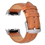 For Samsung Gear S2 Watch Band,TOROTOP Genuine Leather Replacement Band with Stainless Steel Connector for Samsung Gear S2 Sport Smart Watch Band SM-R720/R730(NOT FIT SM-R732)-Fits 6.3