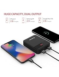 Yoobao M4Q   Batería externa de carga rápida para Samsung iPhone y más, 10000 mAh, doble entrada (USB C y Micro) y doble salida portátil