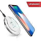 Wireless Charger, DIGI4U QI Wireless Charging Pad for Apple iPhone X/iPhone 8/8 Plus, Samsung Galaxy Note 8/Note 5, S6 S7 Edge S8 S8+, Google Nexus 4/5/6 and All Qi-Enabled Devices (Clear)