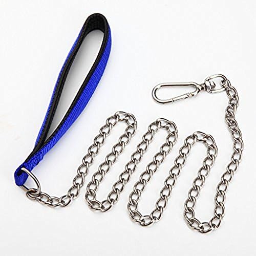 SteelPet Heavy Duty Dog Leash Stainless Steel Tough Chain with Duty Nylong Handle for Medium Large Breeds