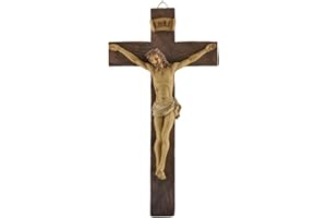 Artisan Flair Crucifix Wall Cross Resin Jesus Cross Statues Catholic Hanging Wall Decor (9.6 Inches)