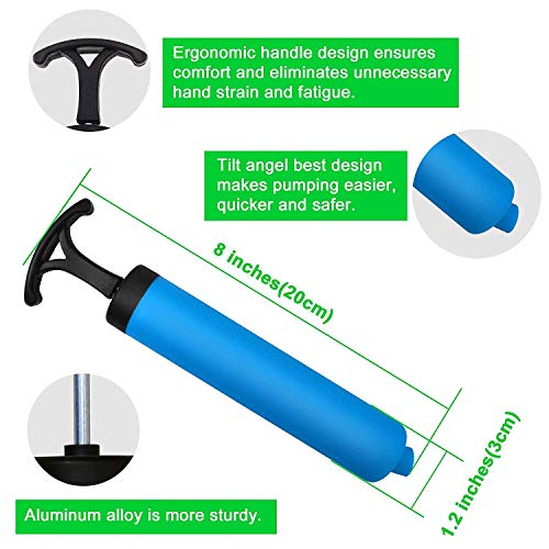 MINGRU Ball Pump for Basketball, Soccer, Volleyball, Rugby, Water Polo Ball & Other Inflatables Air Pump, Needles and Nozzles Included (3 Pack - Blue+Green+Orange, 8") - Thumbnail 2
