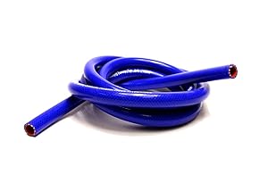 HPS 1/2" ID Blue high temp reinforced silicone heater hose 10 feet roll, Max Working Pressure 80 psi, Max Temperature Rating: 350F, Bend Radius: 2-1/2"