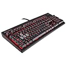 CORSAIR STRAFE Mechanical Gaming Keyboard - Red LED Backlit - USB Passthrough - Tactile and Clicky - Cherry MX Blue Switch