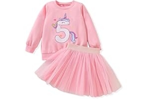 CPEI 5th Birthday Outfit for Girls 5 Year Old fifth five Sweatshirt Tutu Skirt Fall Clothes