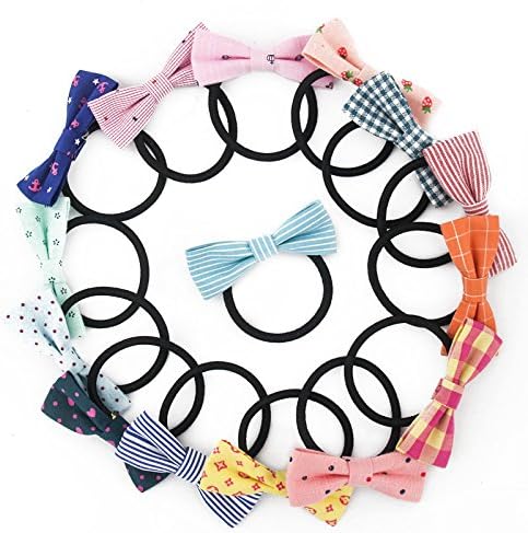 Carede 30 Pcs Cute Bow Hair Elastic Hair Tie Bands Ropes Ponytail Holder Hair Bands for Little Girl, Girls Toddlers Kids Accessories