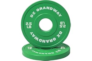 DX Grandway Fitness Change Weight Plates 1.25LB 2.5LB 5LB Pairs Support Plates Olympic Plates for Weight Lifting Bumper Weight Plates Steel Rubber Strength Training Weight Plates