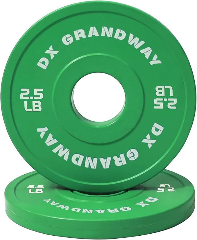 Photo 1 of [2.5LB Pair] DX Grandway Fitness Change Plates 1.25LB 2.5LB 5LB Pairs Support Plates Olympic Plates for Weight Lifting Bumper Weight Plates Steel Rubber Strength Training Weight Plates