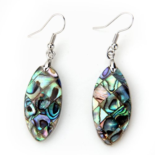 Earrings - TOOGOO(R)33X16mm abalone shell Marquise Earrings TOP