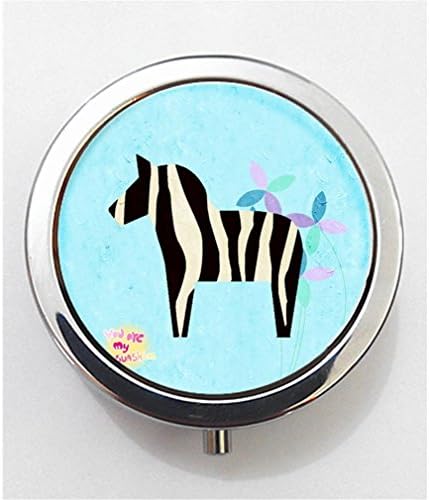 RainbowSky Animal zebra Mini Portable Pocket Purse Pill Box Case Pillbox, 3 Compartments, Silvery, S690