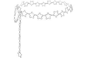 EYRAEVOR Silver Chain Belt Star Waist Chain Y2K Cute Belt Fashion Body Chains for Women Dress Waist Jewelry Accessory