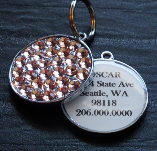 Powder Pink Swarovski Rhinestone Pet ID Tag
