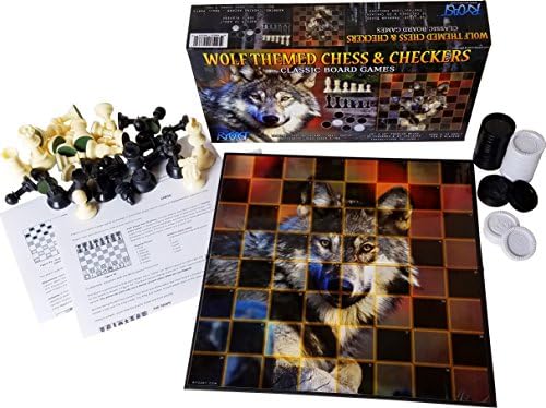 Rycast Wolf Chess and Checkers Set, 10 x 10 Inch