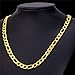 U7 Men Chunky Necklace Cool Punk Jewelry 18K Stamp Stainless Gold Plated 9MM Wide Figaro Chain 22 Inch