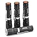 Pack of 4, AUOPRO Mini Pocket Torch Light Zoomable Handheld LED Flashlights with Clip, 3 Modes for Emergency, Camping and EDC