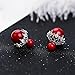 Fashion Jewelry MISASHA Double Ball Sided Imitation Pearl Double Earrings for Women (Red)