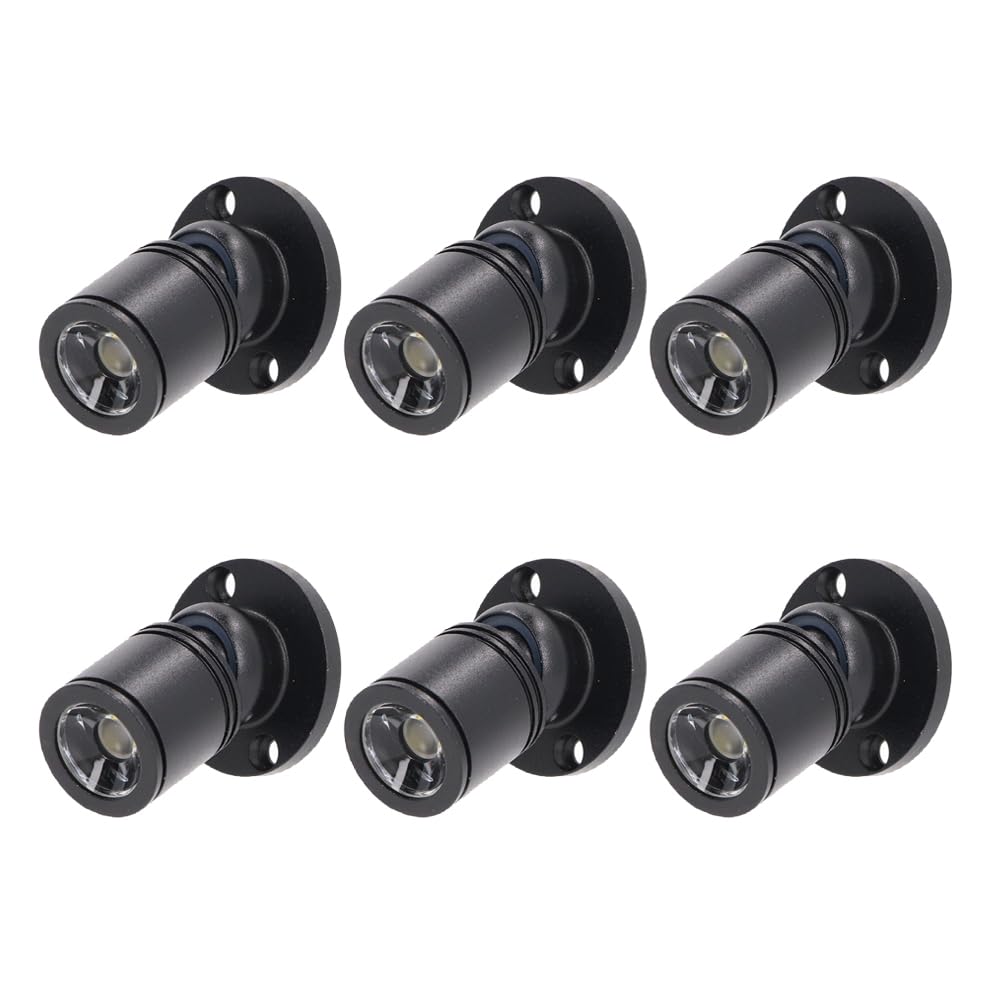 Photo 1 of Dimmable 12V LED Mini Spotlights for Display - 1.5W Warm White 3000K, Small Spotlights for Displays with Dimmer, Black - Set of 6