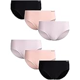 Reebok Womens Hipster Underwear - 6 Pack Soft Stretch Performance No Show Briefs Hipster Panties Seamless Underwear for Women