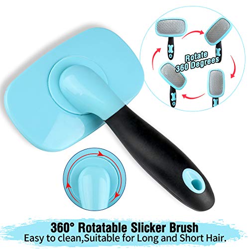 Dog Brush & Cat Brush-Dog Comb & Cat Comb, Shedding Grooming Tools - Professional Pet Grooming Brush for Small, Medium & Large Dogs and Cats, with Short to Long Hair