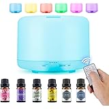 Aromatherapy Oil Diffuser, Auto Shut Off (When Water Runs Out) Essential Oil Aroma Diffuser for Home Office Bedroom (600ML wi