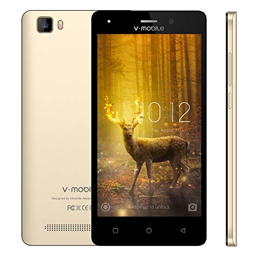 V Mobile A10,Unlocked Cell Phones,5.0 Inch Display Dual SIM 3G Android 7.0 Quad Core 8GB ROM（TF Card up to 32GB） 5MP Camera 2800mAh Battery Unlocked Smartphones Supports AT&T and T-Mobile