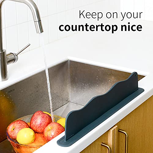 BLUE GINKGO Sink Splash Guard Premium Silicone Water Splash Guard for