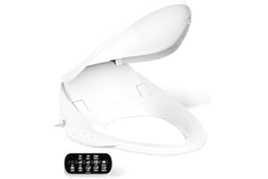 KOHLER PureWash E750 Elongated Heated Bidet Toilet Seat, White with Touchscreen Remote Control, Quiet-Close Lid, Self-Cleaning Wand, Adjustable Water Pressure and Nightlight