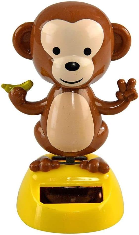 SquarezhenBo Monkey Solar Dancing Toy, Car Dashboard Decoration,Cartoon Animal Solar Car Decoration Ornaments,Used for Car Desk Decoration