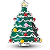 Hapour 925 Sterling Silver Charms for Bracelets Necklaces, Xmas Santa Snowman Snowflake Dangle Charm Pendant Christmas Tree Beads Gift for Women Her