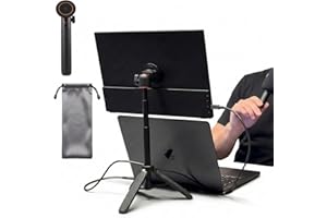 AiFeelife Portable Travel Monitor Stand, Height Adjustable Magnetic Metal Tripod Mount for 15.6'' Portable Monitor, Foldable 