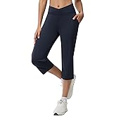 Emlovm Women's Capri Pants Petite Capris with Pockets High Waisted Straight Cropped Pants Casual Yoga Cotton Summer