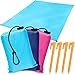 Sandless Beach Mat, Ground Blanket for the Park, Folds to Pocket Size: Take It Anywhere! Anti-Sand Waterproof Parachute Sheet for Concerts, Picnics and Festivals. Ultra Lightweight Tarp (Light Blue)