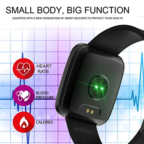 Smart Watch, Waterproof Activity Tracker Heart Rate Monitor Wearable Oxygen Blood Pressure Fitness Tracker Bluetooth Running Watch