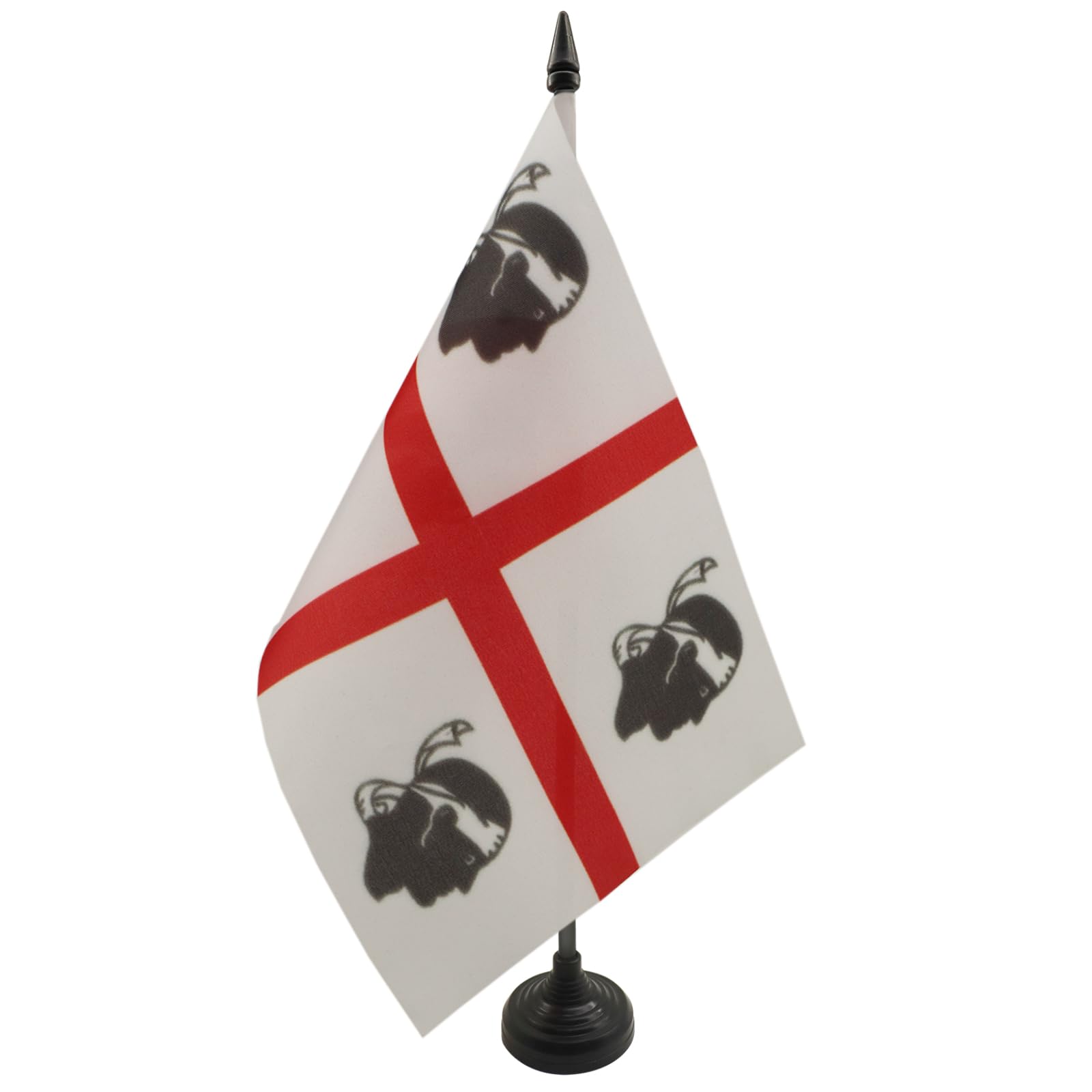 AZ FLAG Sardinia Table Flag 5'' x 8'' - Sardinian Office Decoration 100% Polyester 21 x 14 cm - Mini Desk Flag with Pole and Black Plastic Base